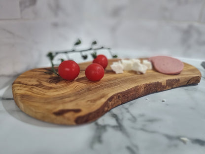 Handcrafted Olive Wood Oval Serving and Cutting Board – Perfect for Cheese, Meat, or Culinary Display