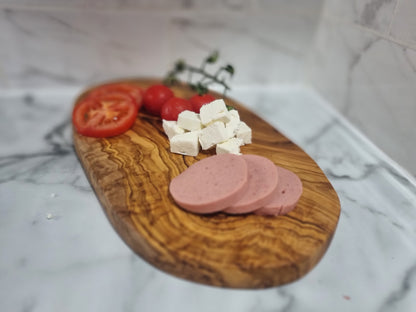 Handcrafted Olive Wood Oval Serving and Cutting Board – Perfect for Cheese, Meat, or Culinary Display