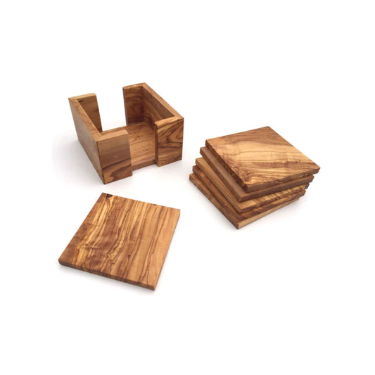 Set of 6 Coasters with Holder